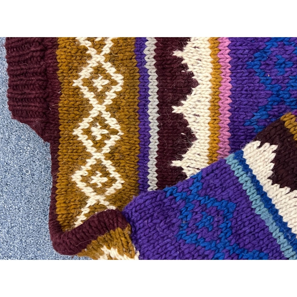 Backcountry Vintage Handmade Wool Sweater Ecuador Fair Isle Boho Chunky Knit - Picture 2 of 5